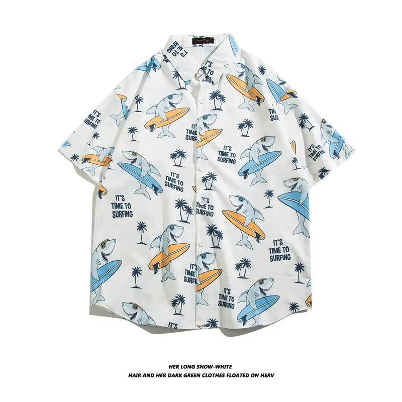 Men's 3D Printed Hawaiian Short Sleeve Casual Beach Shirt