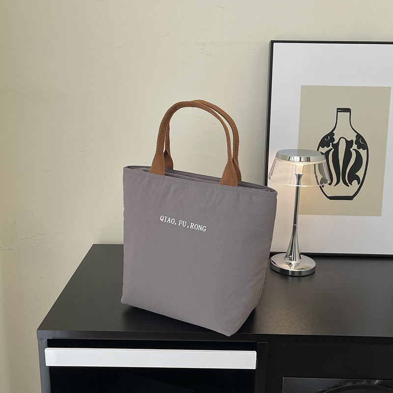 Cotton Tote Bag with Large Capacity Zip Closure