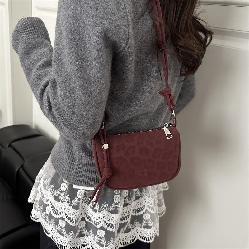 Women's Soft Leather Mini Crossbody Bag with Zip Closure