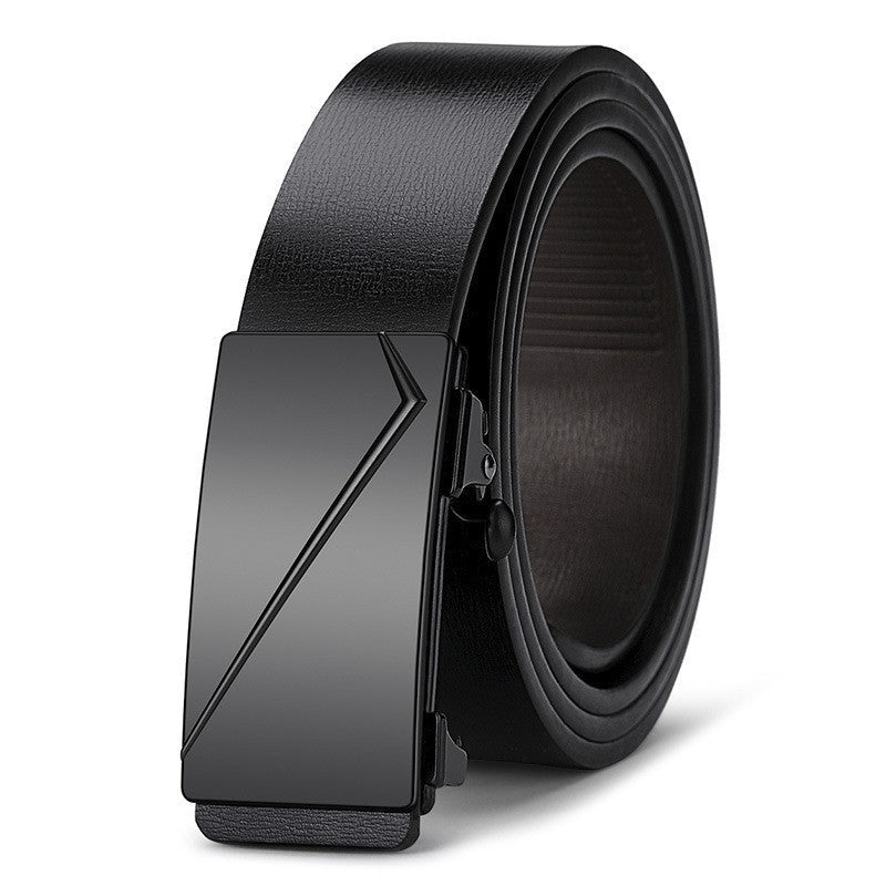 Men's Automatic Buckle Toothless Cowhide Casual Business Belt
