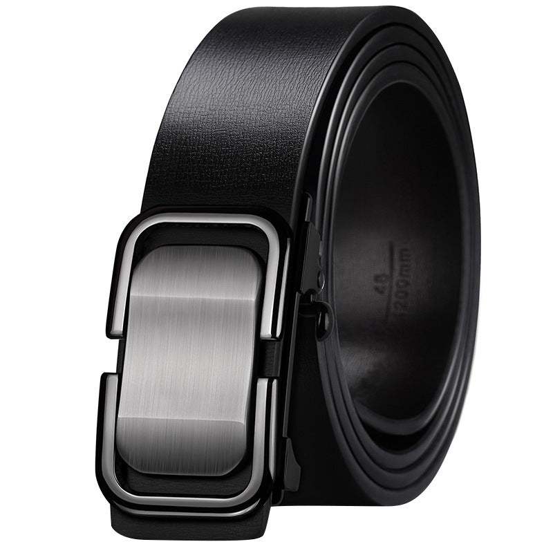 Men's Two Layer Cowhide Automatic Buckle Business Casual Belt