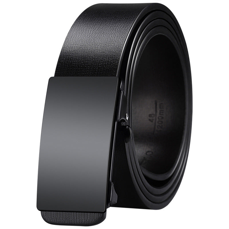 Men's Two Layer Cowhide Automatic Buckle Classic Casual Belt