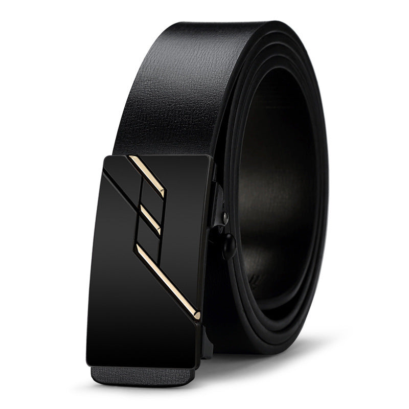 Men's Genuine Cowhide Automatic Buckle Business Casual Belt