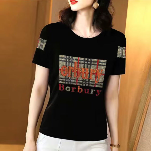Women's Plus Size Printed Short Sleeve Crew Neck T-Shirt