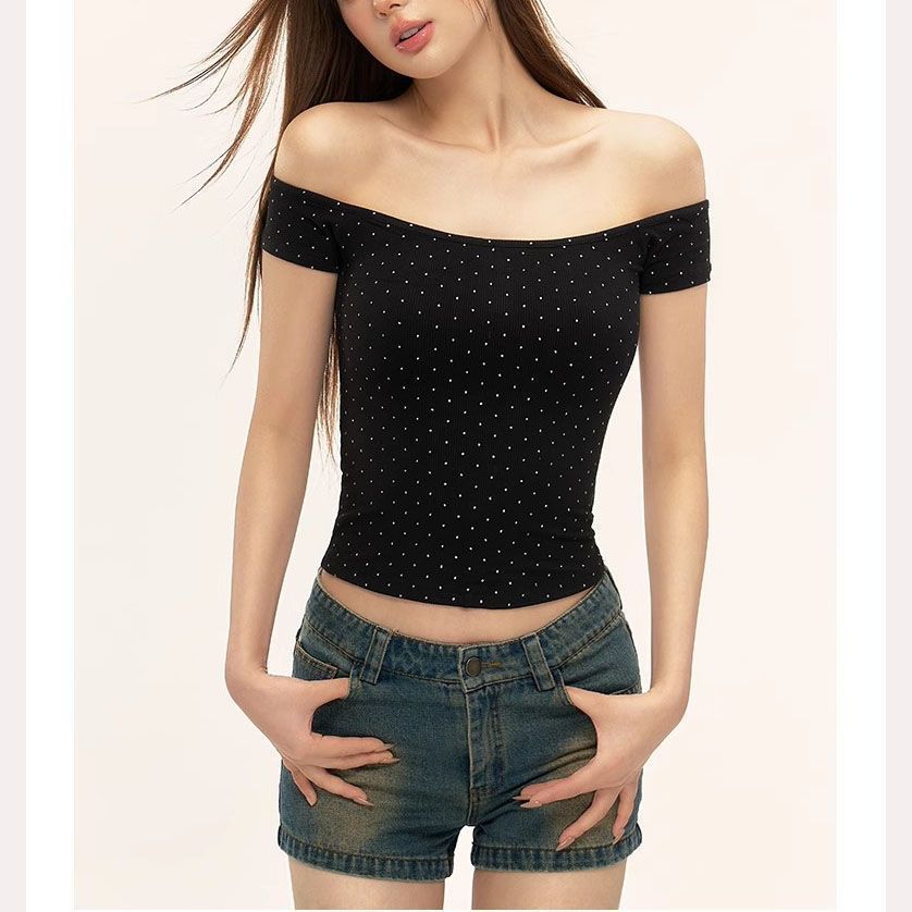 Women's One-Shoulder Slim Fit Cropped T-Shirt