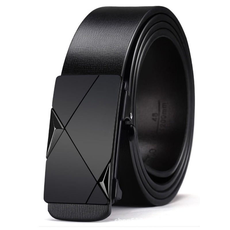 Men's Wear Resistant Automatic Buckle Cowhide Casual Belt