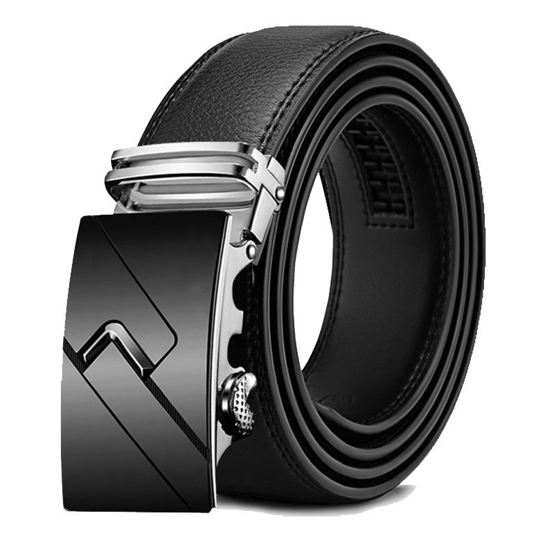 Men's Genuine Leather Automatic Buckle Business Casual Belt