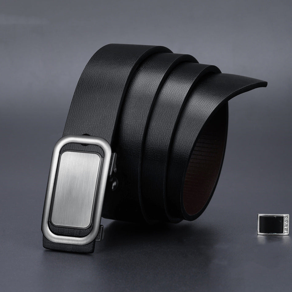 Men's Automatic Buckle Cowhide Business Casual Korean Style Belt