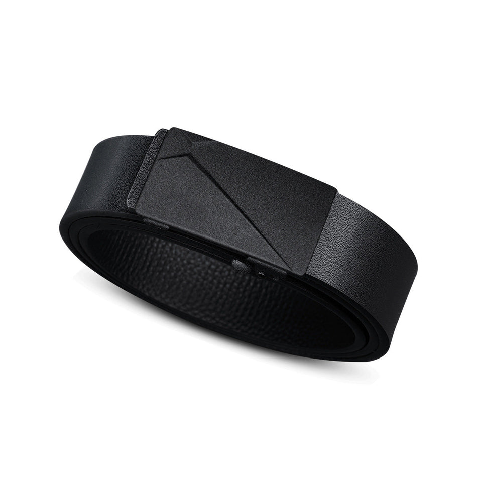 Men's Genuine Leather Toothless Automatic Buckle Business Belt