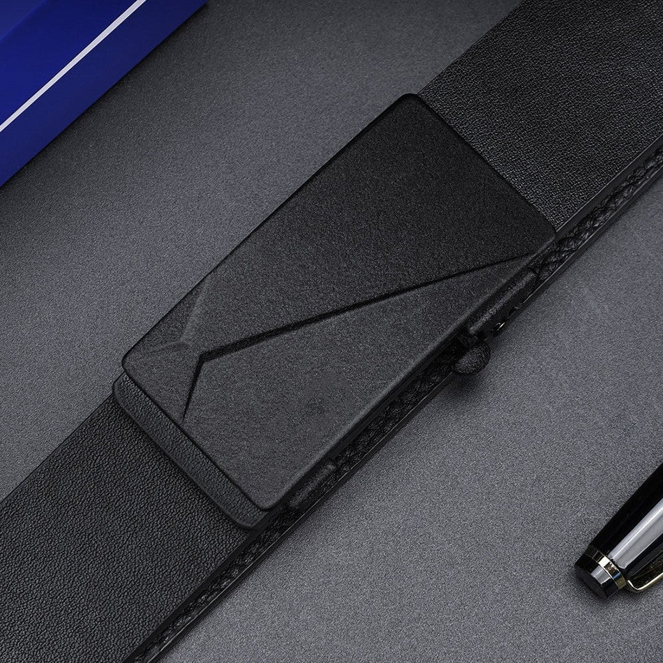 Men's Genuine Leather Toothless Automatic Buckle Business Belt