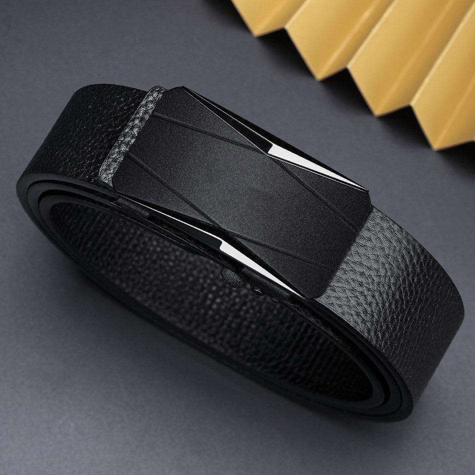 Men's Toothless Automatic Buckle Casual Versatile Leather Belt