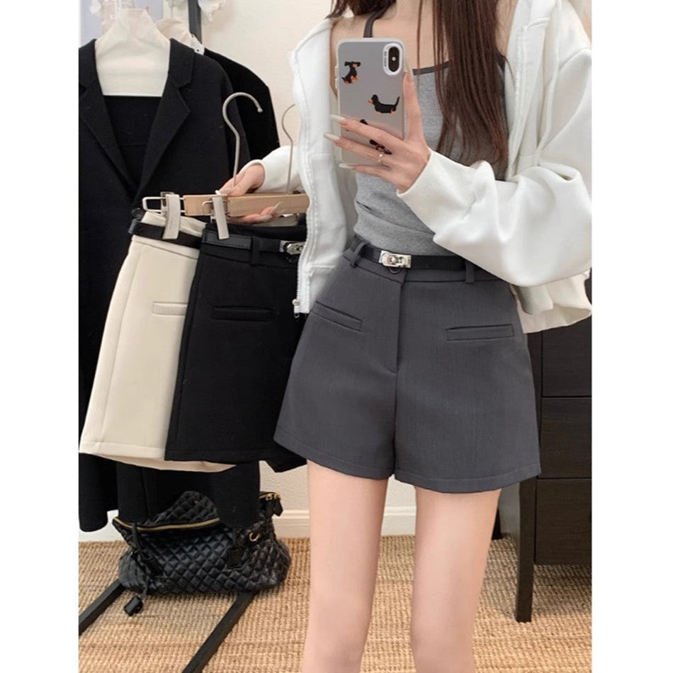 Women High Waist A Line Wide Leg Slim Casual Shorts