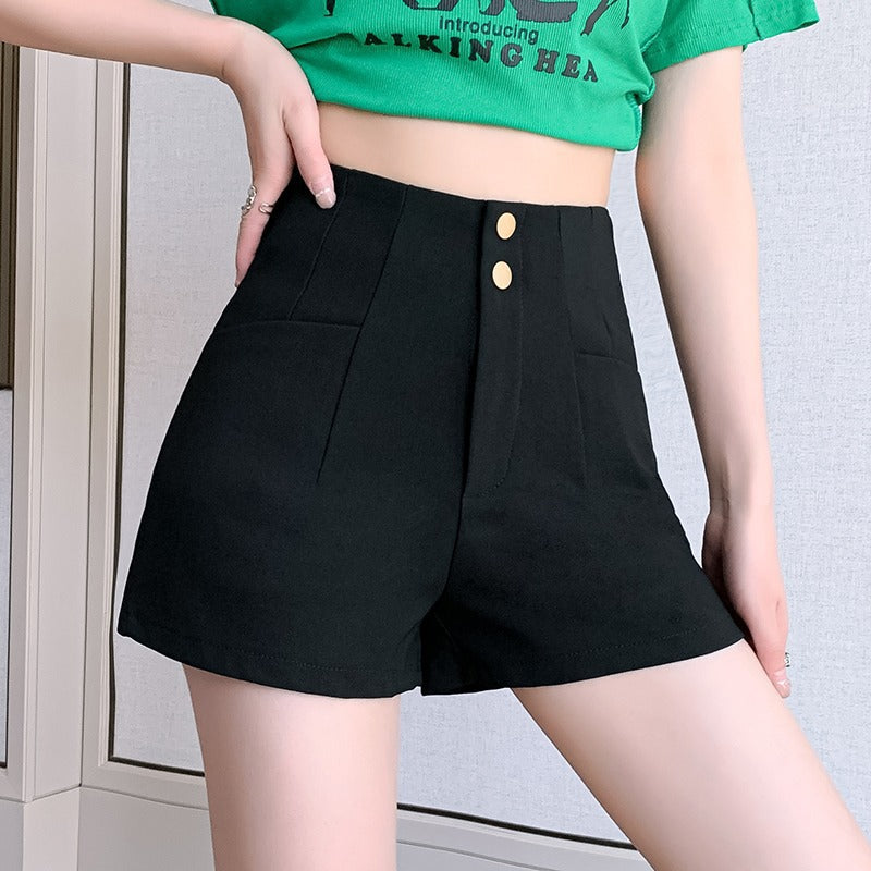 Womens High Waist A Line Wide Leg Casual Slim Fit Shorts