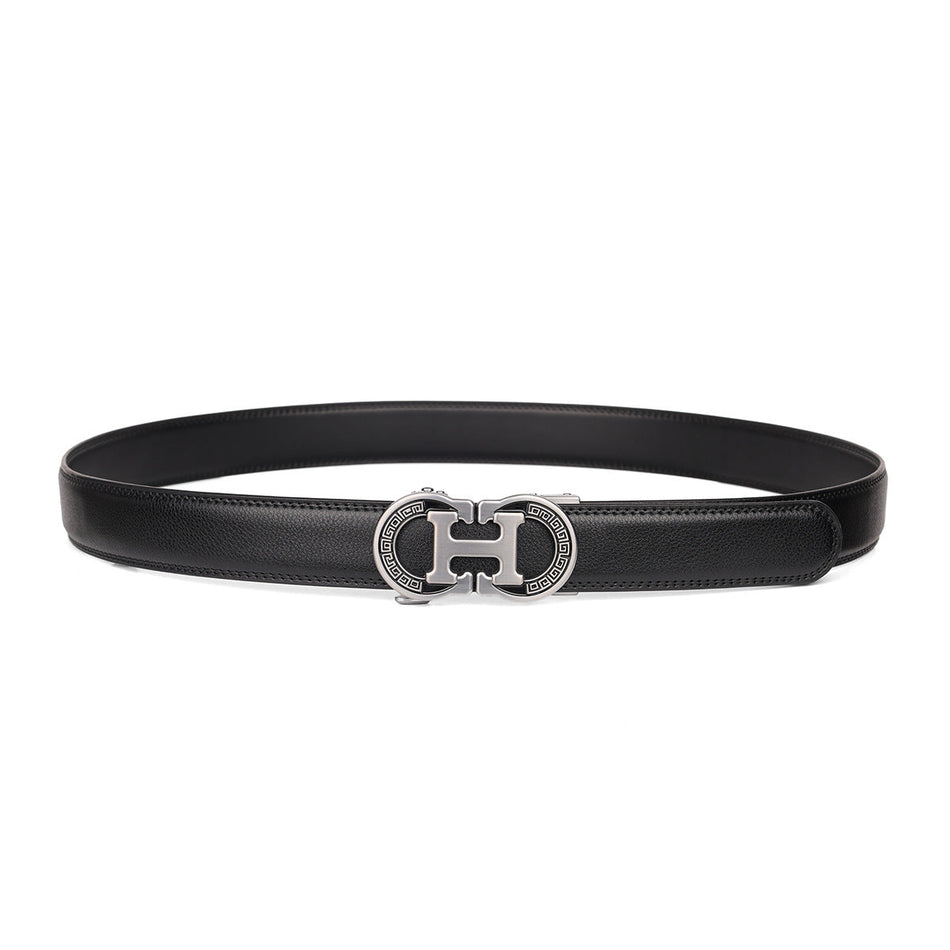 Men's Genuine Leather Automatic Buckle Business Casual Belt