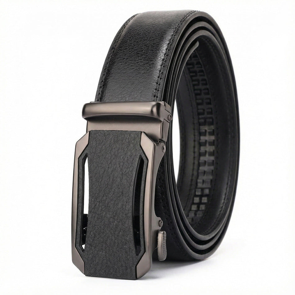 Men's Cowhide Automatic Buckle Business Casual Leather Belt