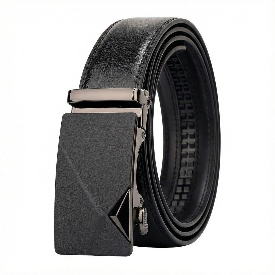 Men's Cowhide Automatic Buckle Business Casual Leather Belt