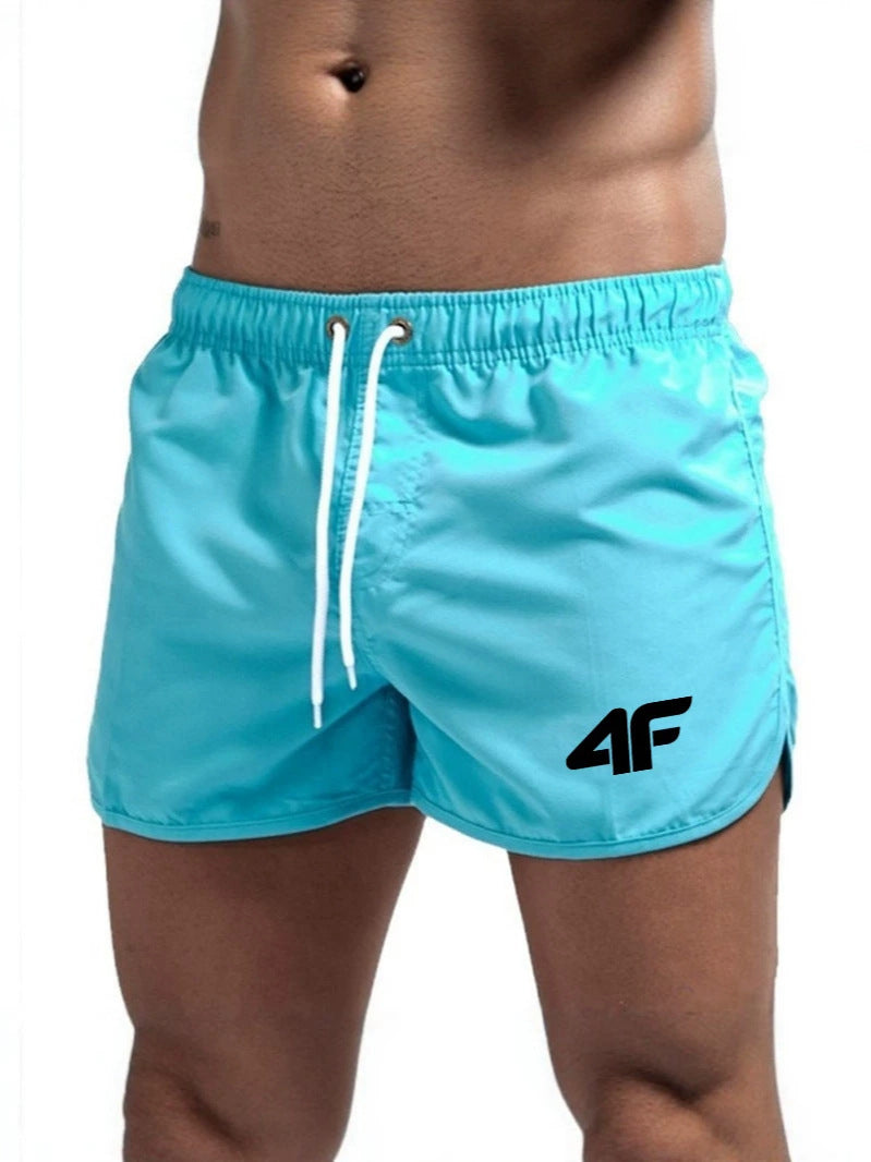 Men's Quick Dry Lettered Sports Summer Beach Shorts