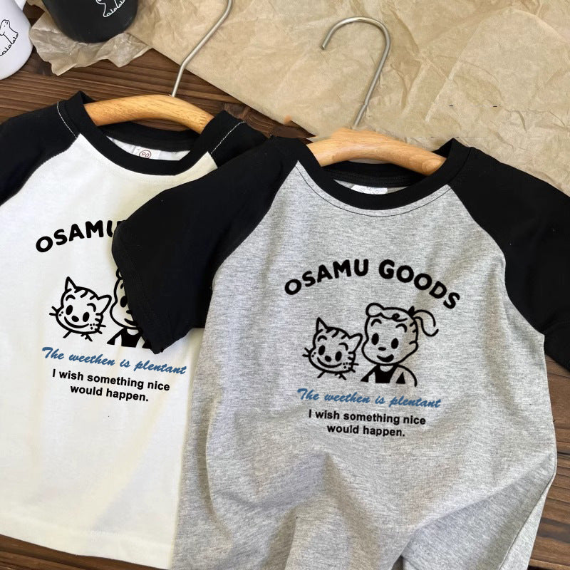 Kids Pure Cotton Cartoon Anime T-Shirt Casual Summer Top
