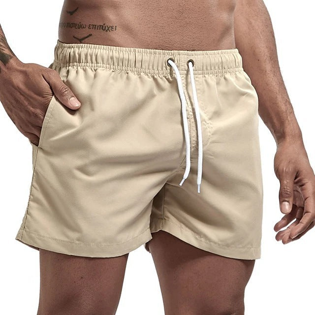 Men's Candy Color Five Point Casual Beach Shorts Logo Design