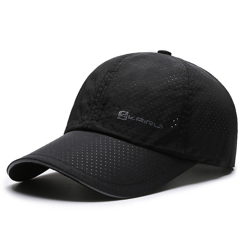 STOCK-Men's Mesh Breathable Quick Dry Baseball Cap Reflective Sun Hat