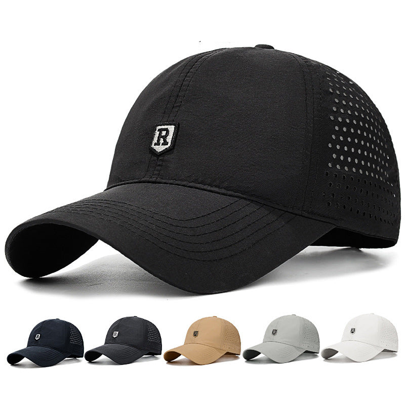 Men's Quick Dry Perforated Embroidered Baseball Cap Sun Hat