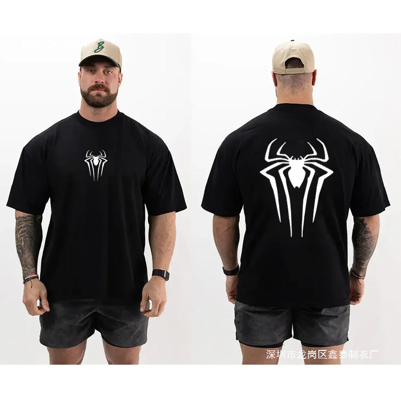 Men's Muscle Fit Gym T-Shirt Round Neck Sports Casual Tee