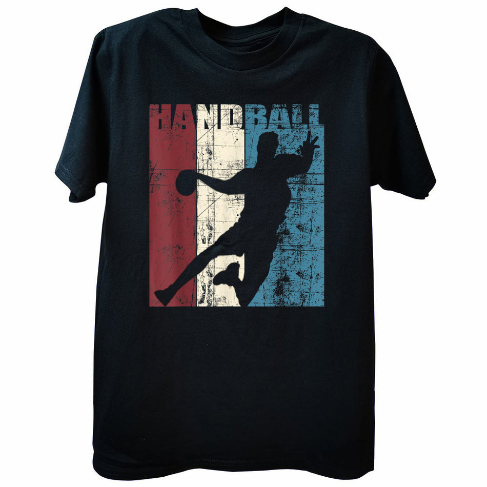 Funny Vintage Handball Player Graphic Cotton Casual T-Shirt
