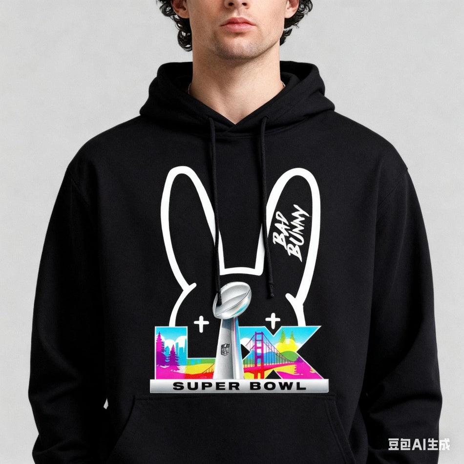 Bad Bunny Super Bowl LX 2026 Rainbow Graphic T-Shirt Unisex Tee