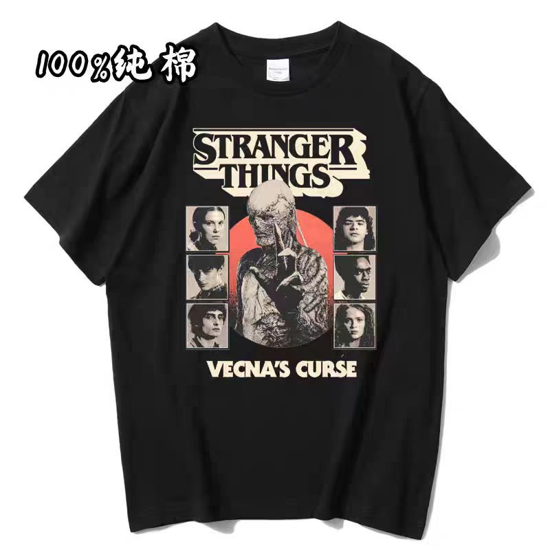 Eddie Munson Demogorgon Retro Graphic Cotton Casual T-Shirt