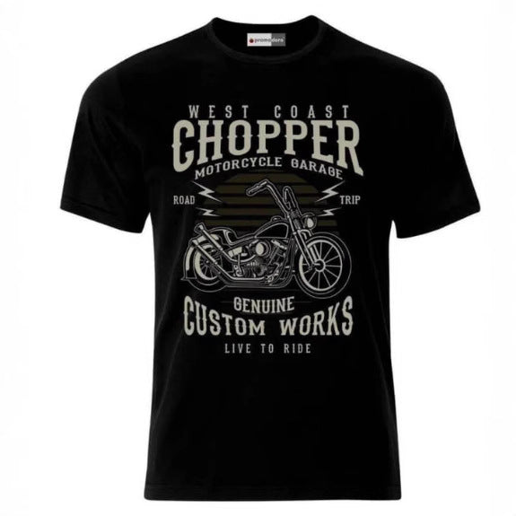 Biker Skull Graphic Men's Short Sleeve Cotton Casual T-Shirt
