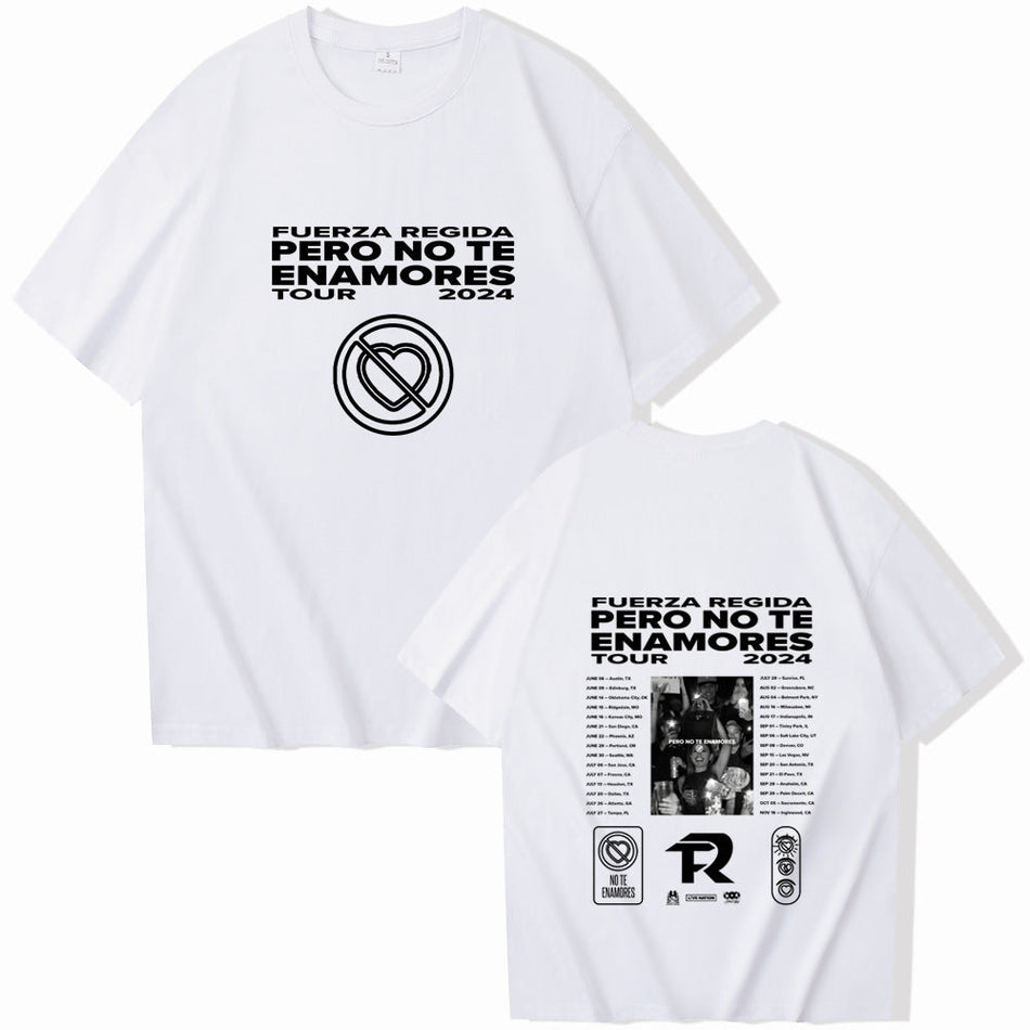Fuerza Regida Tour 2024 O Neck Casual Unisex Cotton T-Shirt