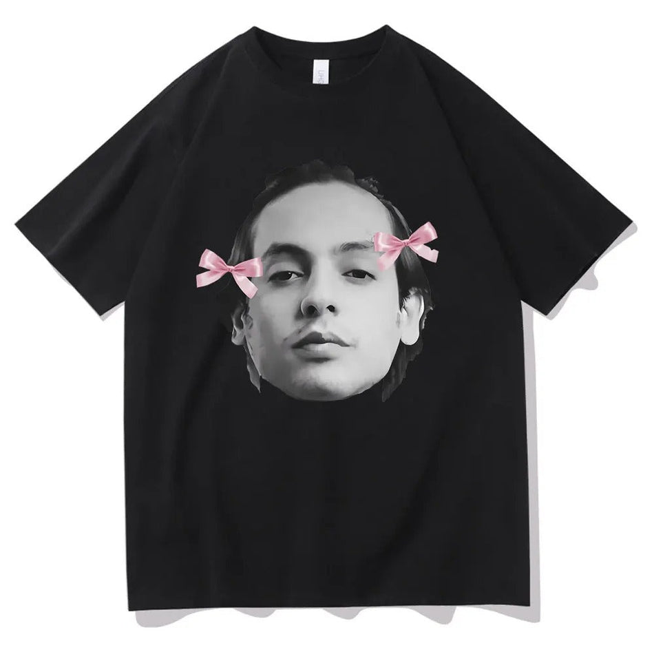 Natanael Cano Face Print Men's Hip Hop Casual Cotton T-Shirt