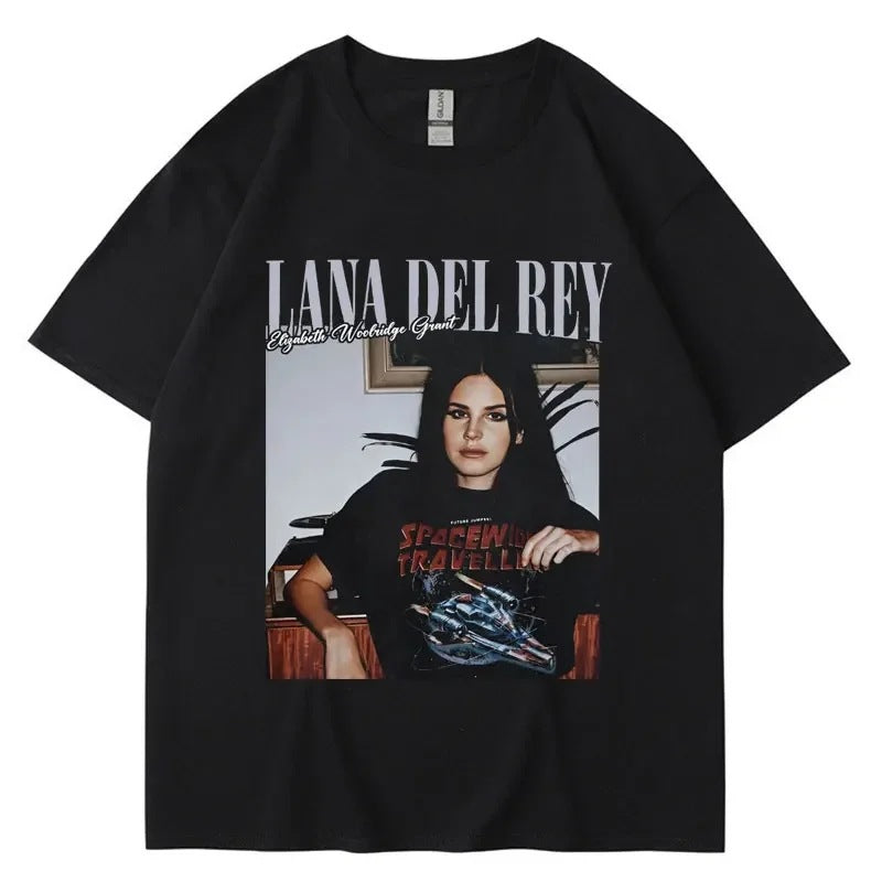 Lana Del Rey Graphic Print Unisex Retro Street Short Sleeve