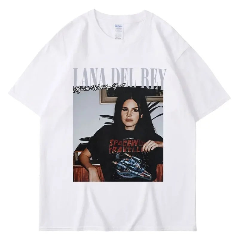 Lana Del Rey Graphic Print Unisex Retro Street Short Sleeve