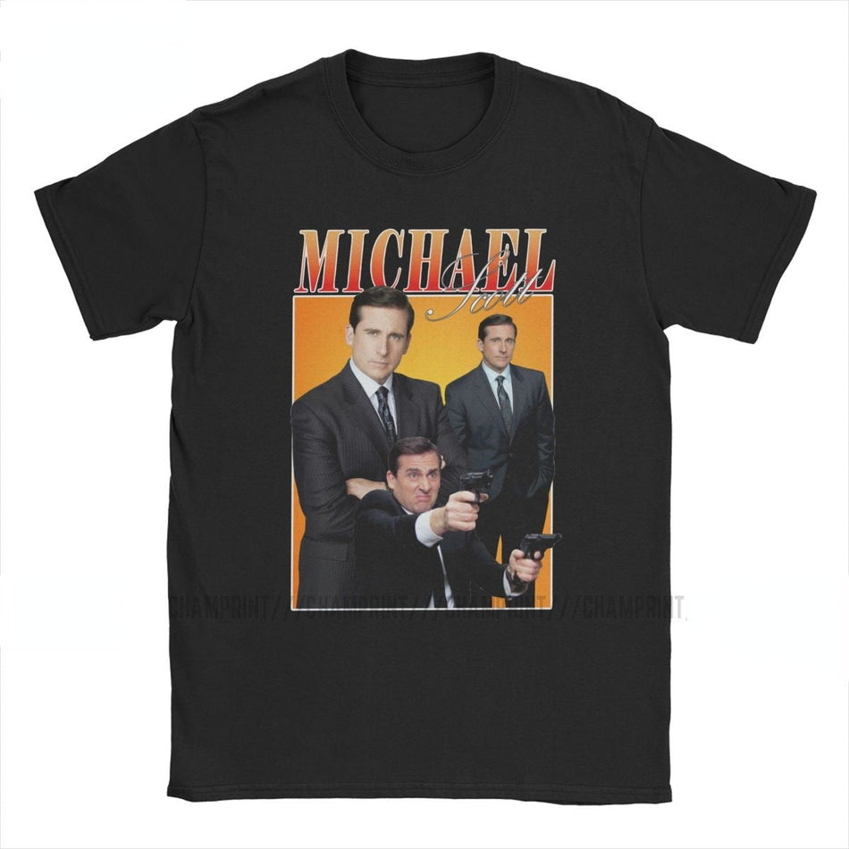 The Office Michael Scott Dwight Tribute Men's Cotton T-Shirt