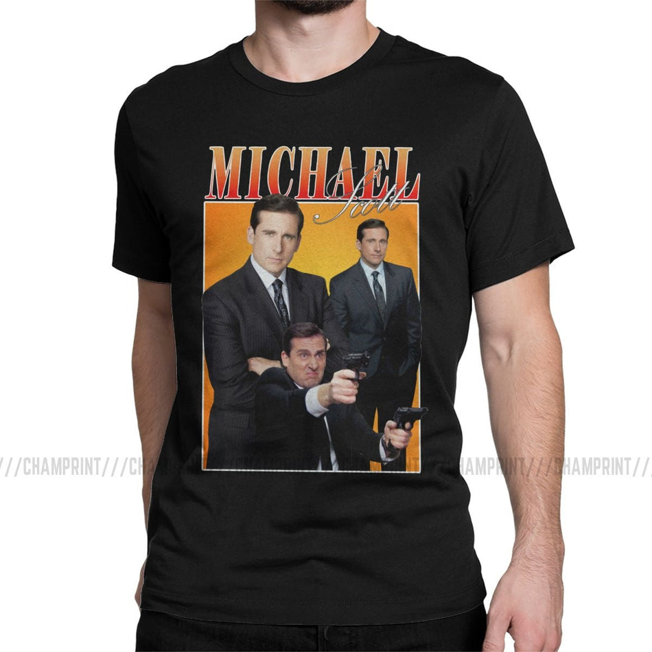The Office Michael Scott Dwight Tribute Men's Cotton T-Shirt