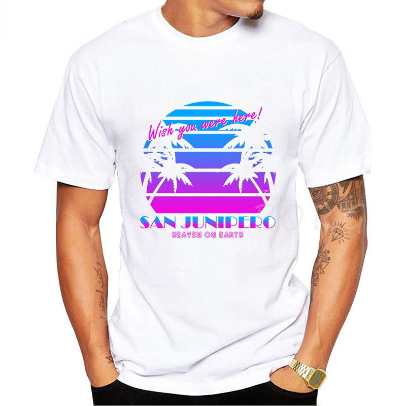 Miami Vice Hip Hop Graphic Unisex Short Sleeve Casual T-Shirt