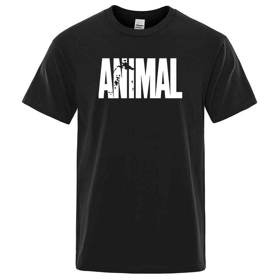 Men's Animal Print Sportwear Summer Short Sleeve Cotton T-Shirt