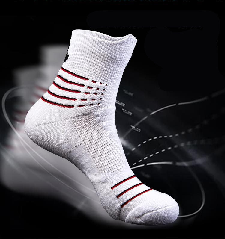 Men's High Elastic Basketball Sports Towel Socks Four Season Wear
