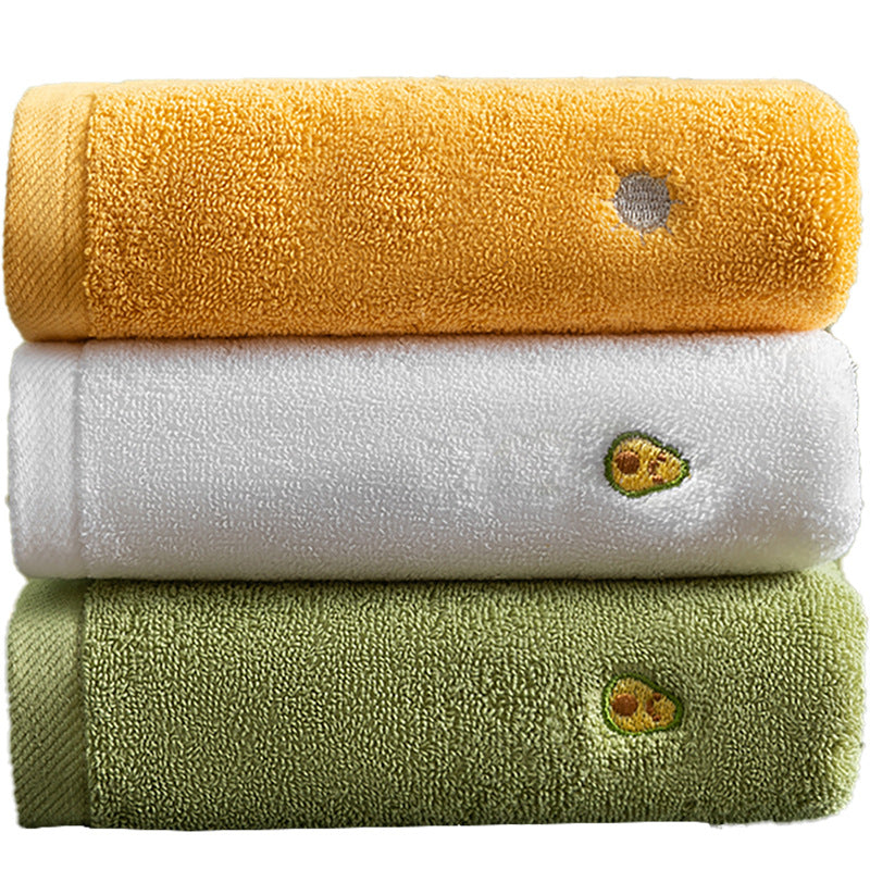 Premium Avocado Embroidered Cotton Face Towel for Daily Care