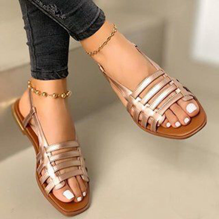 Women's Flat Round Toe Casual Sandals Plus Size 40–43