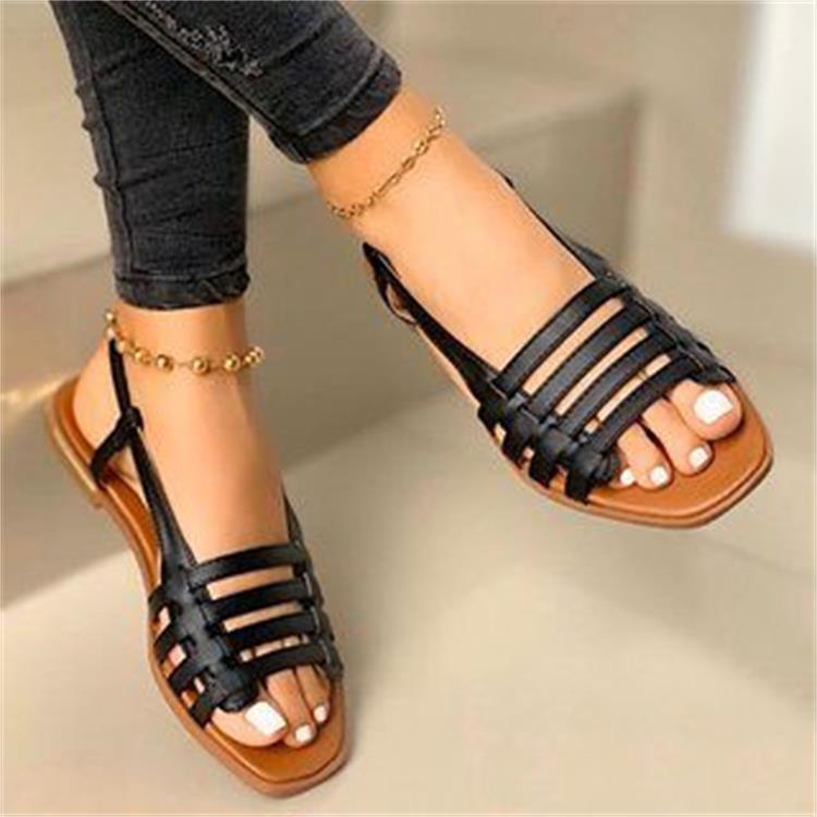 Women's Flat Round Toe Casual Sandals Plus Size 40–43