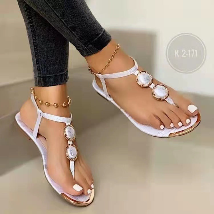 Women's Low Heel Beach Sandals Plus Size 40–43 Casual Style