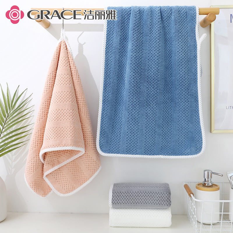 Soft Coral Fleece Face Towel with Hanging Loop for Daily Use
