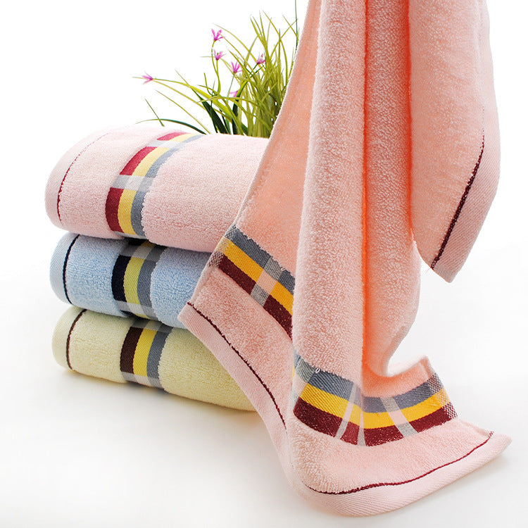 British Plaid Jacquard Cotton Face Towel for Daily Use