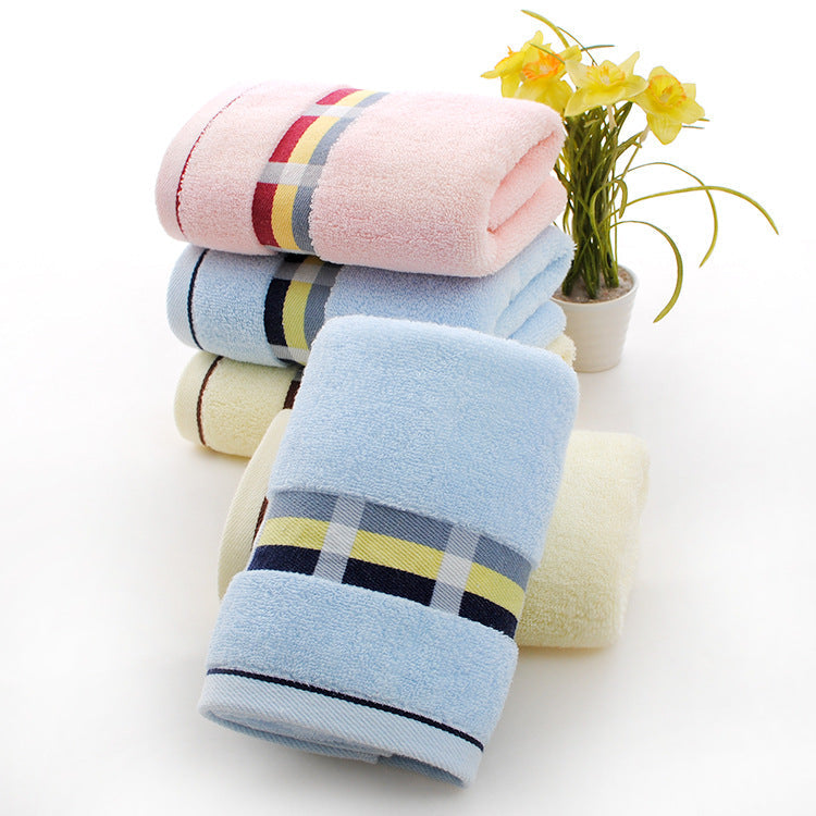 British Plaid Jacquard Cotton Face Towel for Daily Use