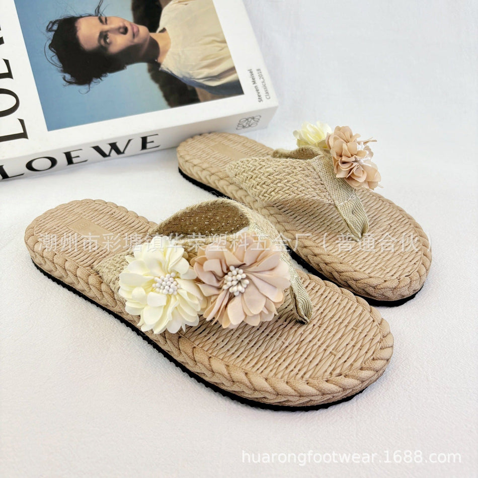 Women's Floral Flat Beach Sandals Non-Slip Casual Summer Style