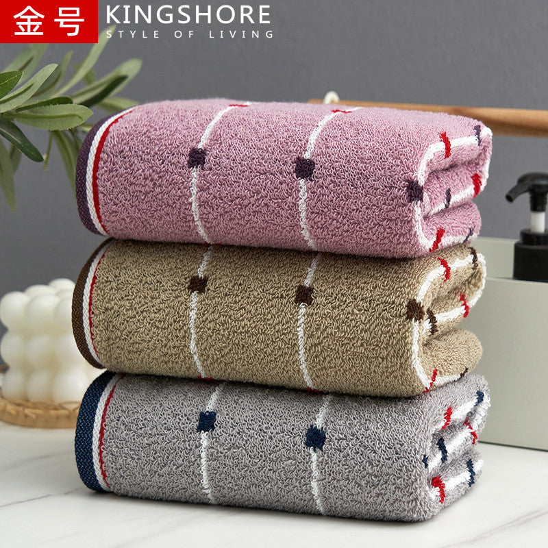 Premium Plaid Cotton Face Towel Soft Absorbent Daily Wash Towel