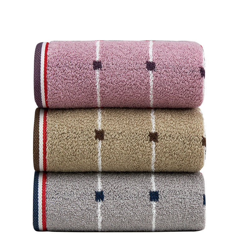 Premium Plaid Cotton Face Towel Soft Absorbent Daily Wash Towel