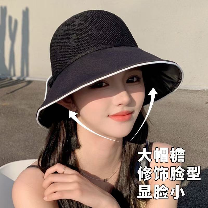 Women's Bow Knot Wide Brim Fisherman Hat UV Protection Summer